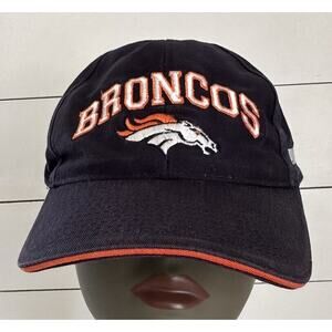 Vintage Denver Broncos Black Cap Puma Adjustable Strapback Hat NFL